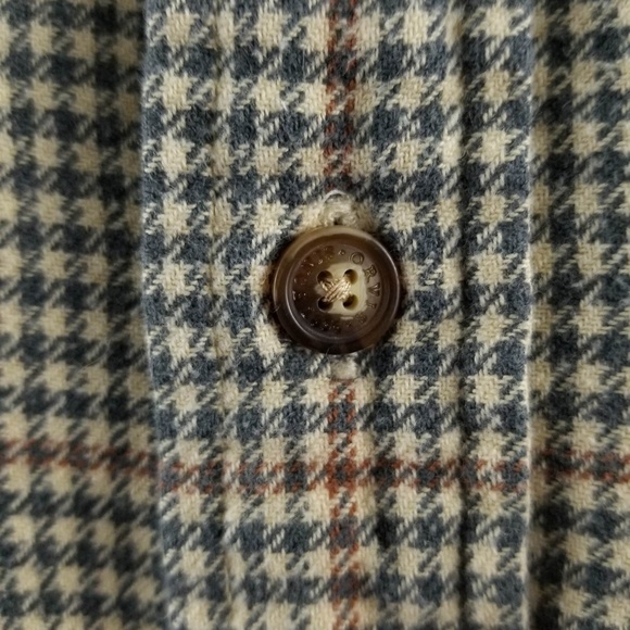Orvis Tan Plaid Cotton Button Down Sz Large - Picture 3 of 8